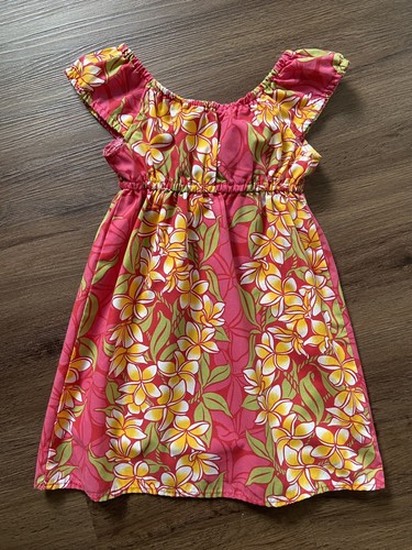 CORAL PINK HAWAIIAN MUUMUU HULA SUMMER SUN DRESS GIRL 5 - Picture 1 of 2