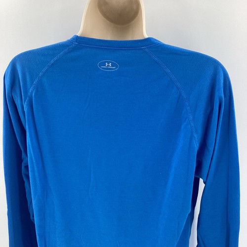 Under Armour Heat Gear Womens Long Sleeve Shirt Blue Black White Size Medium 190 - Picture 5 of 10