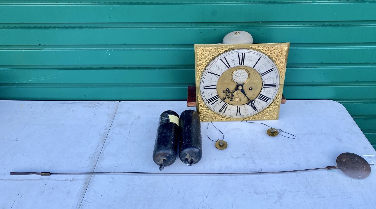 Antique 18th Century 8 Day Brass Dial Longcase Clock Leonard Weatherad