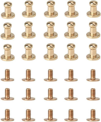 50 Set 4MM 5MM 6MM 7MM 8MM Sam Browne Soild Brass Button Studs Leather Craft