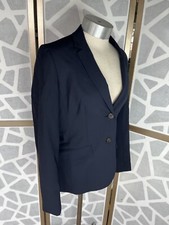 J.CREW 1035 Two-Button Jacket Italian Wool Sz 4 Black 95961 Bi Stretch Navy