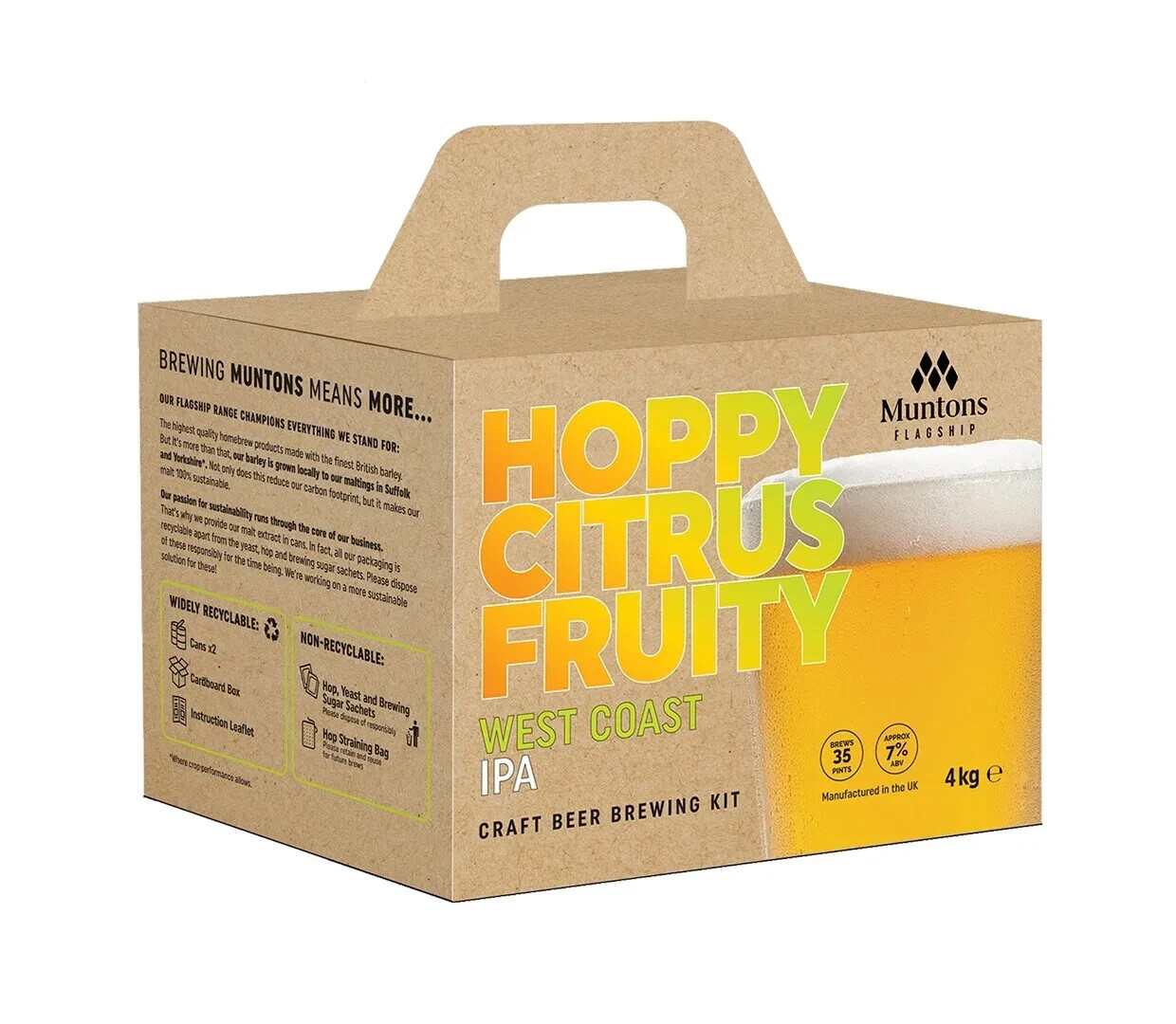 Muntons Flagship Beer Making Kit WEST COAST I.P.A. 35 PINTS Home Brewing IPA