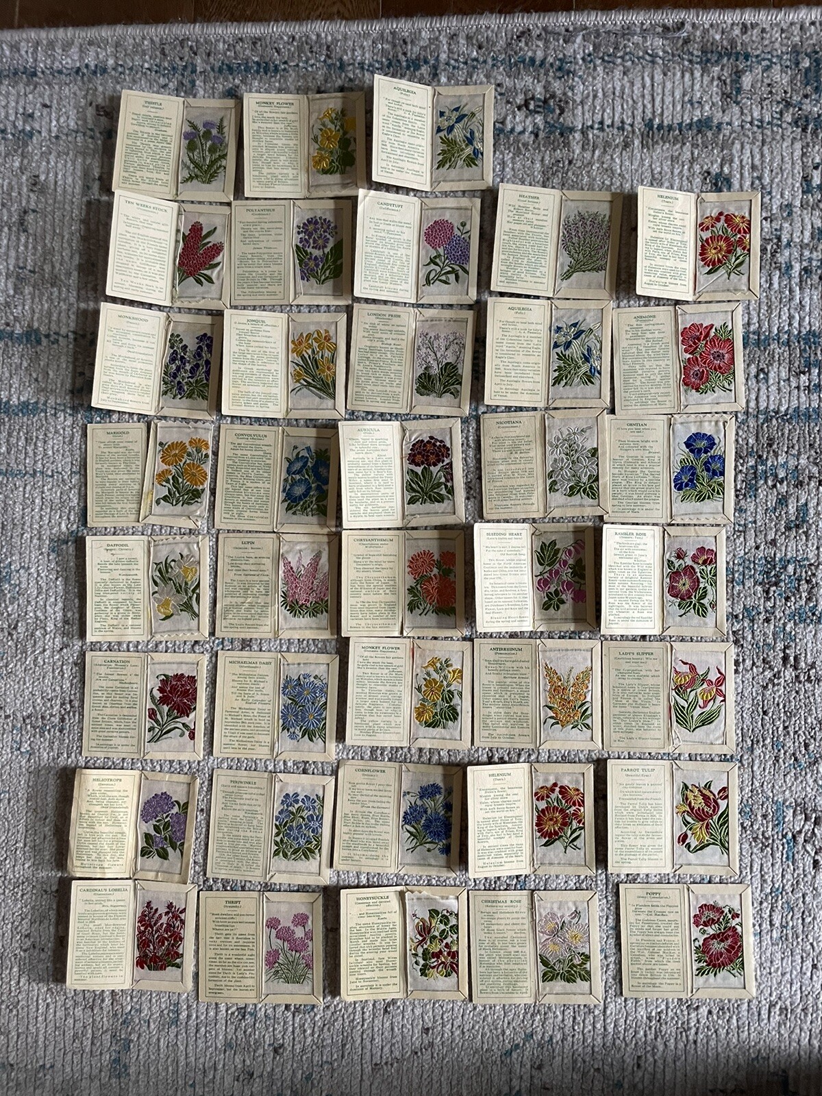 Collection Vintage Kensitas Silk Tobacco Flower Cards (38) eBay