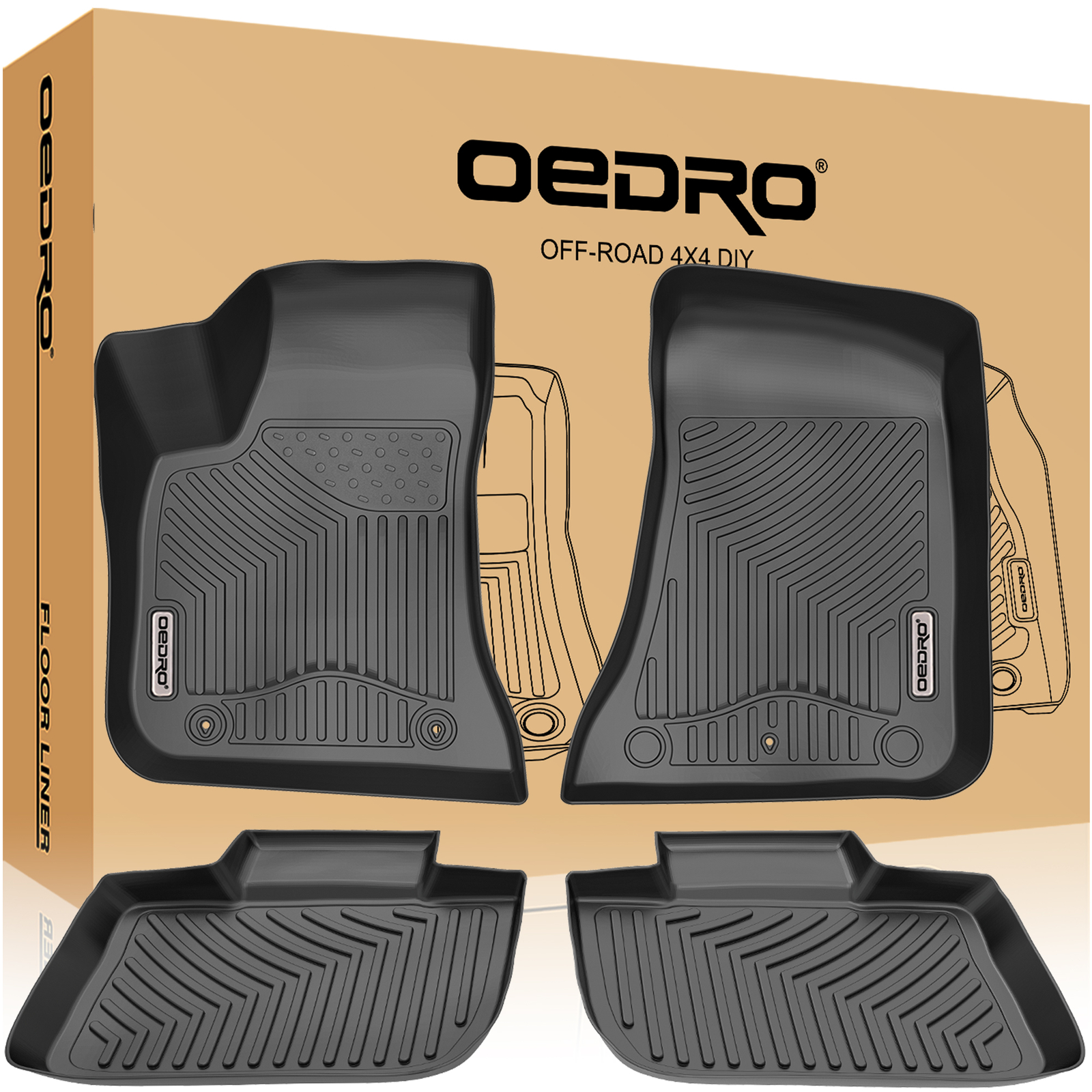 TPE Floor Mats Liners for 2011-2023 Dodge Charger /Chrysler 300 RWD All Weather