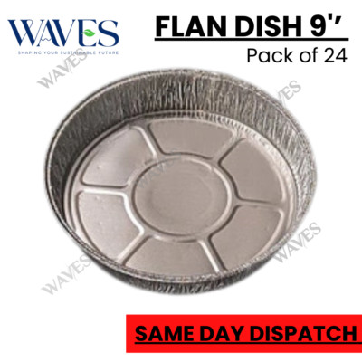 9 Zoll Folie Flan Hüllen Platten Backen Kuchen Form Ofen Blech Essen Mitnehmen Behälter