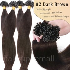 Utip Human Hair Extensions Pre-Bonded Hot Fusion 100% Remy Hair Nail U Tip 200G