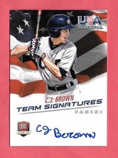 2015 C.J. Brown Panini USA Baseball Rookie Auto /299