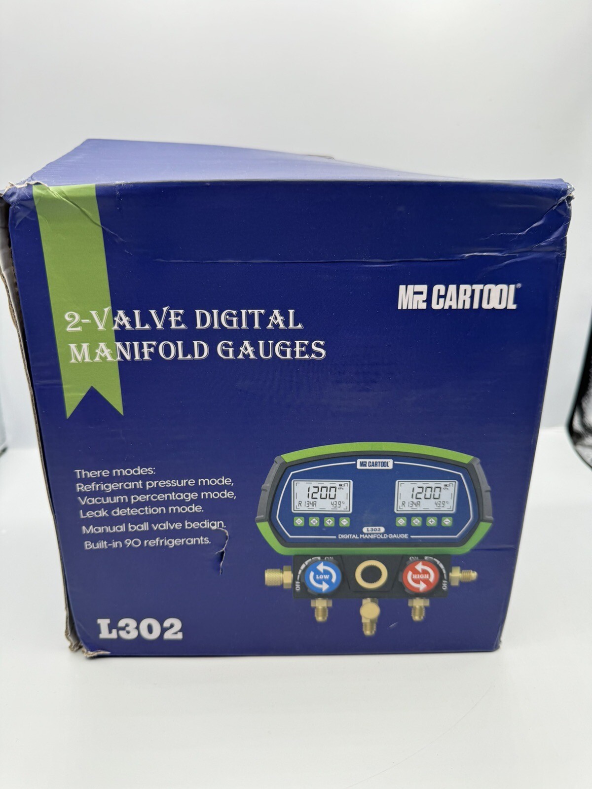 Mr Cartool L302 Refrigerant HVAC Vacuum Tool 2Valve Digital Manifold