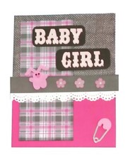 BABY Greeting Card - BABY GIRL - Handmade A7 with Envelope SALE
