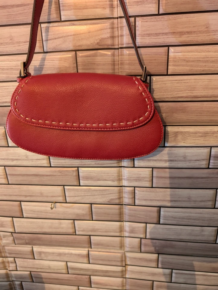 Bolso de Mano Liz Claiborne Cuero Asa Superior Pequeño Borgoña Cartera Foto 3 de 4