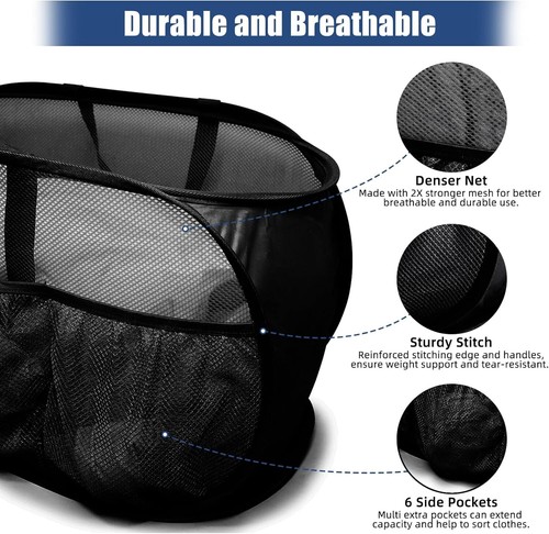 Collapsible Laundry Baskets, Upgrade Pop Up Laundry Hamper with Convenient Bags, - Picture 5 of 7