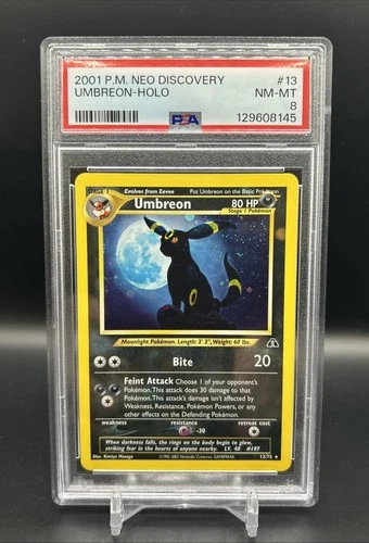 2001 Pokemon Neo Discovery Umbreon Holo 13/75 PSA 8 NM-MT