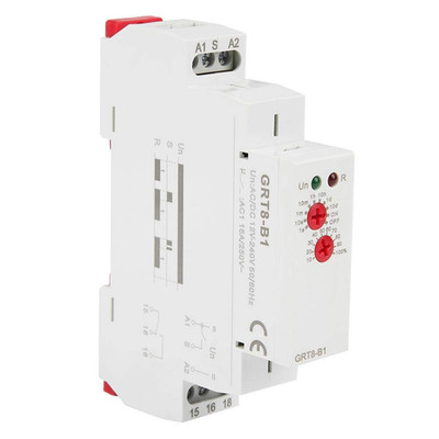 Delay Timer Switch,Grt8-B1 AC/DC 12V~240V Mini Power off Delay Time Relay DIN Ra