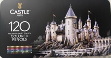 CASTLE ARTS 120 Premium Soft Touch Permanent COLORED PENCILS SILKY & Soft Leads
