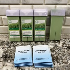 3+ Roll On Hot Depilatory Wax Cartridges Tea Tree Hot Waxing Hair Removal +wipes