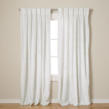 Exclusive Home Curtains, Velvet PP Pinch Pleat Curtain Panel, 27X84, Winter Whit