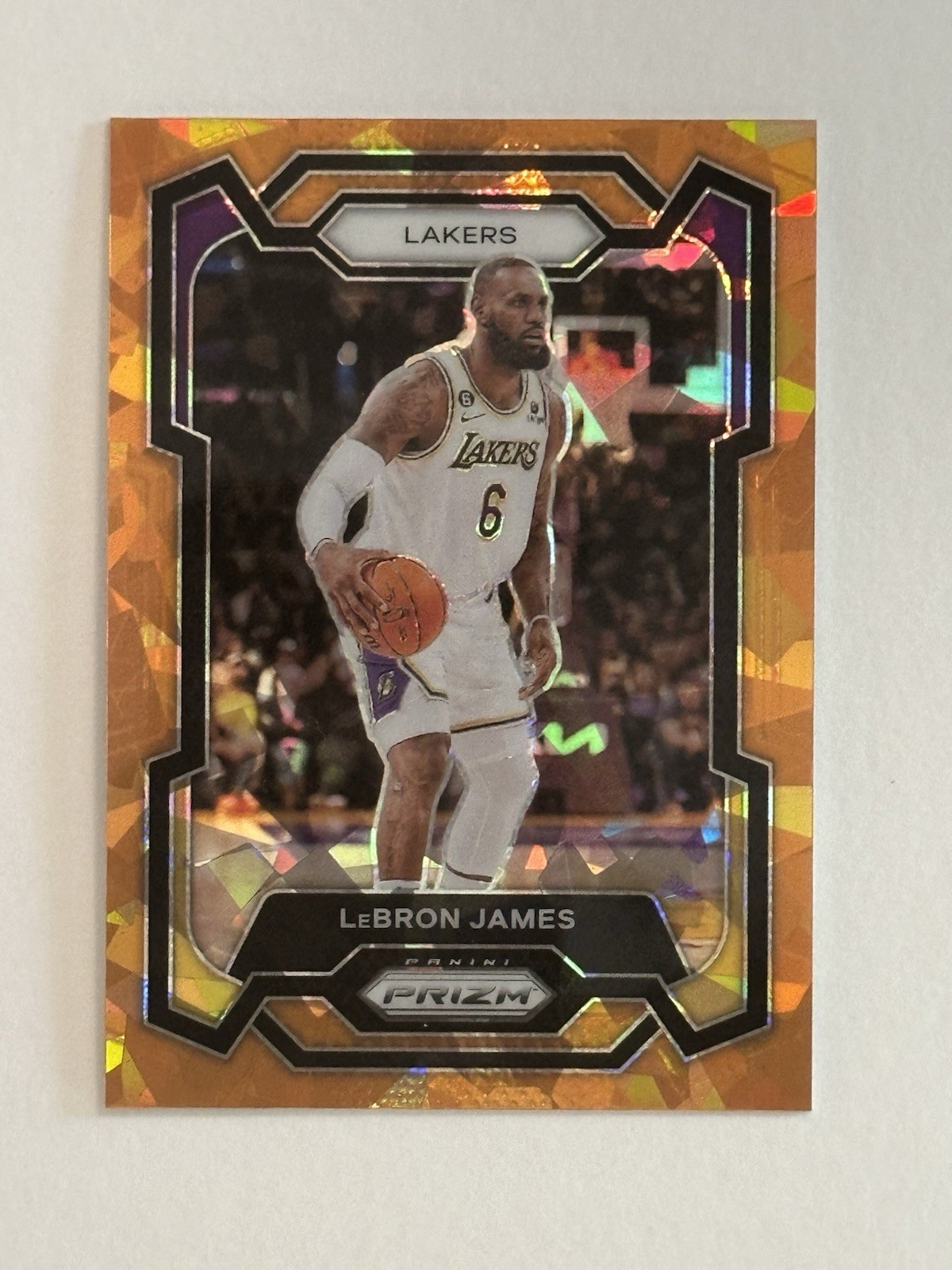 2023-24 PANINI PRIZM LEBRON JAMES #63 ORANGE ICE PRIZM LOS ANGELES LAKERS!
