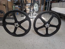 Skyway Graphite Tuff wheels black Original 1980s silver flanges vintage BMX RARE