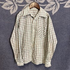 Vintage 50/60s Unbranded Plaid Pocket Button Up Kids Shirt Green Red