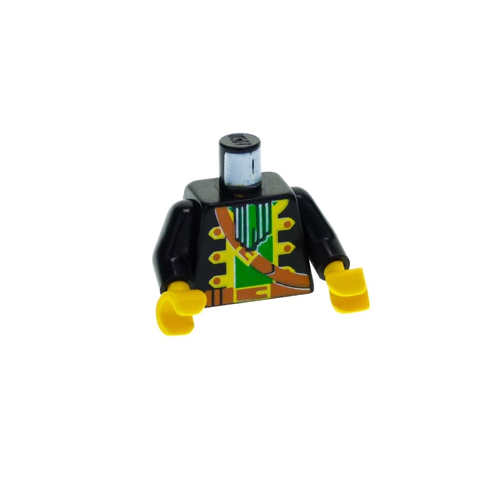 1X Lego Torso Minifigure Black Jacket Captain Red Beard Pirate Pi055 973P36C01