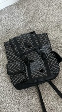 Black/Gray Geometric Backpack Buckle Closure Front Pocket Adjustable Strap