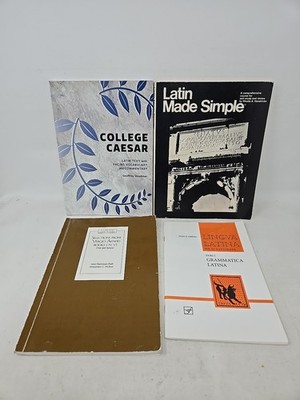 4 book lot LEARNING LATIN LANGUAGE Grammar Test Teach College Caesar Grammatica