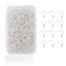 Earring Hooks 500PCS Ear Wires Silver Plated 19mm with Ball and Coil for DIY ...
