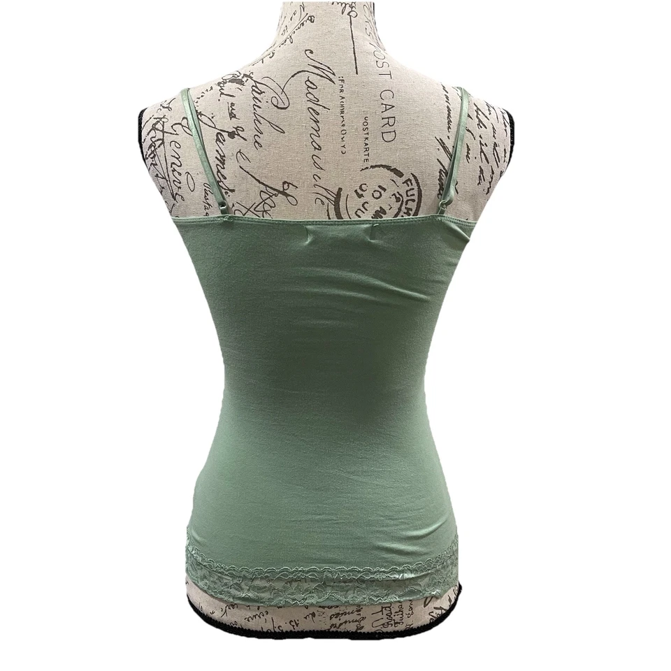 Cami vintage Y2K Forever 21 para mujer con ribete de encaje XS verde preppy años 90 Elena Gilbert Foto 2 de 4