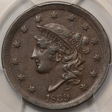 1824/2 1C, BN (Regular Strike) Coronet Head Cent - PCGS CoinFacts