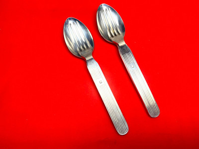 DDR  NVA  ALU-BESTECK  GABEL + LÖFFEL   CAMPING  -  FREIZEIT  -  HANDSCHUHFACH