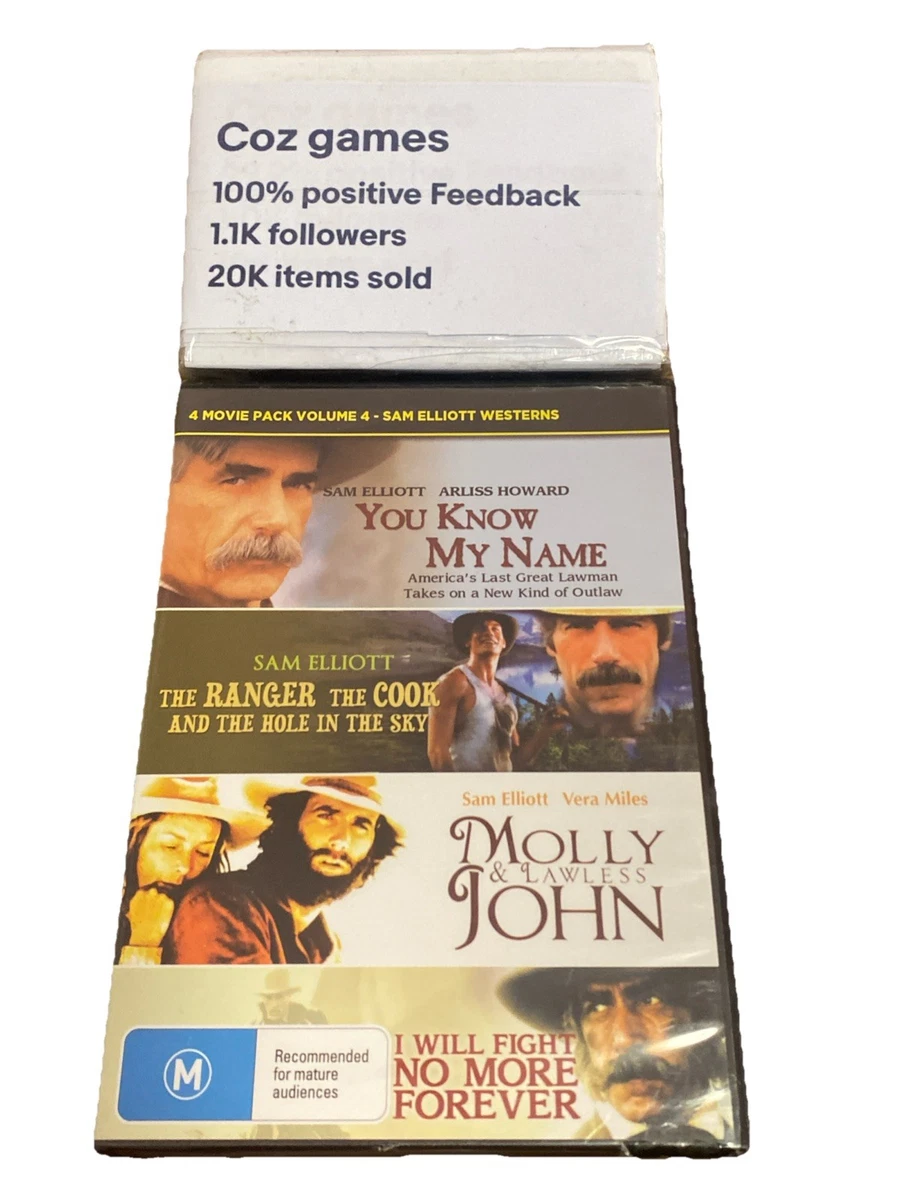 4 Sam Elliott Movies DVD Region 4 You Know My Name & More Brand New & Sealed