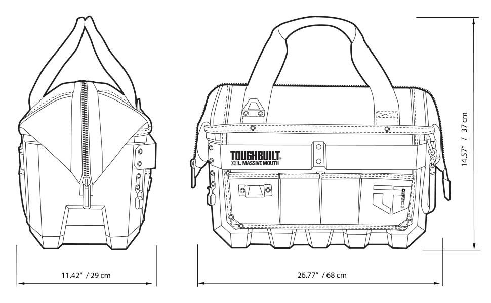 ToughBuilt® 20" Massive Mouth Tool Bag -   TB-CT-62-20
