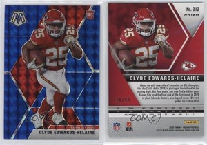 2020 Panini Mosaic Rookies Blue Prizm /99 Clyde Edwards-Helaire #212 Rookie RC