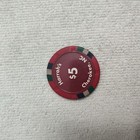 Harrahs Cherokee Casino NC Beautiful $5 Gaming Chip Red Actual Item Shown — photo 2