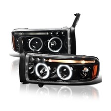 SPEC-D TUNING Jet Black LED Dual Halo Projector Headlights Compatible with 19...