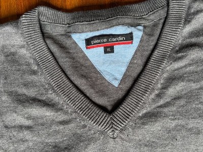 Pierre Cardin size XL mens jumper with v neck grey