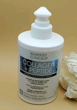 Advanced Clinicals Collagen +Peptide Firming Face & Body Cream 15 fl oz New