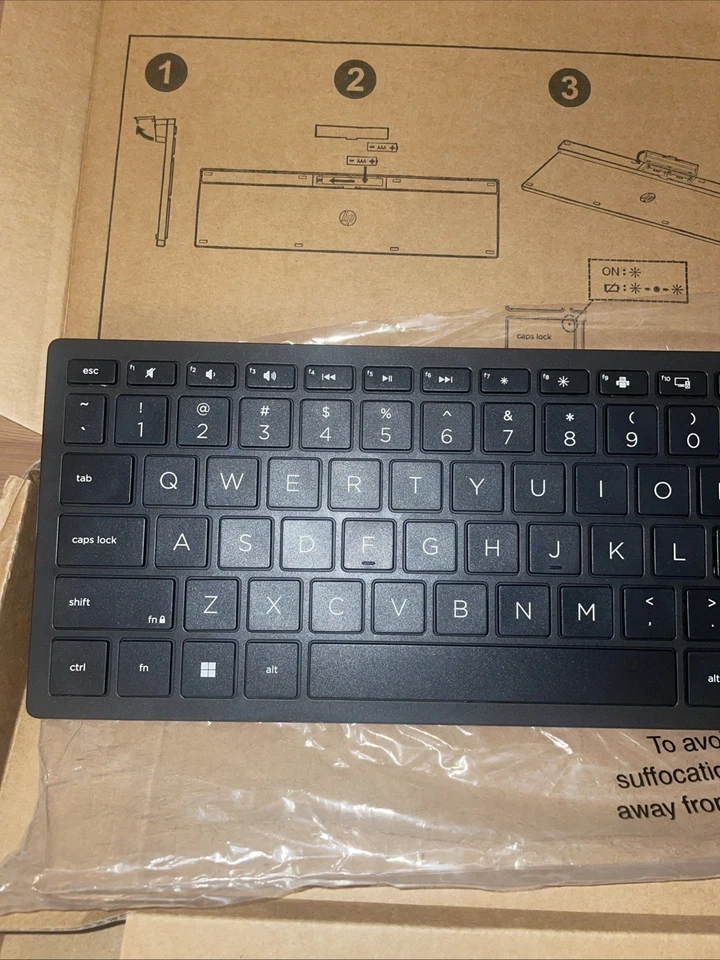 NEW HP TPC-L001K Black Wireless Keyboard Hewitt Packard NO DONGLE NO MOUSE - Image 4 of 4