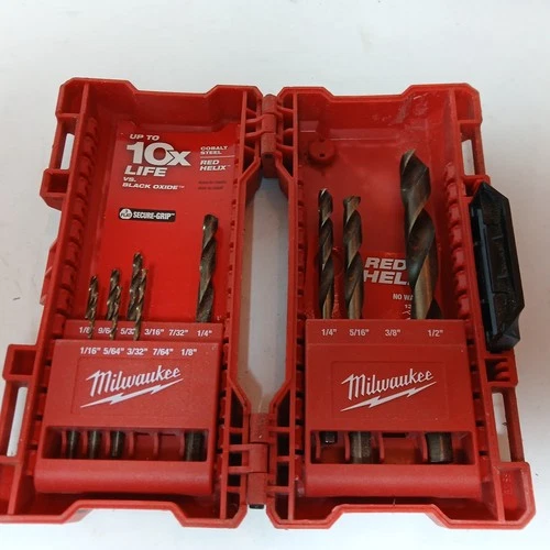 Milwaukee Red Helix Cobalt Metric Drill Bit Set - Missing some bits