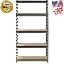 30 W X 12 D X 60 H In 5 Shelf Steel Freestanding Shelves Can Hold 4000 Lb Silver