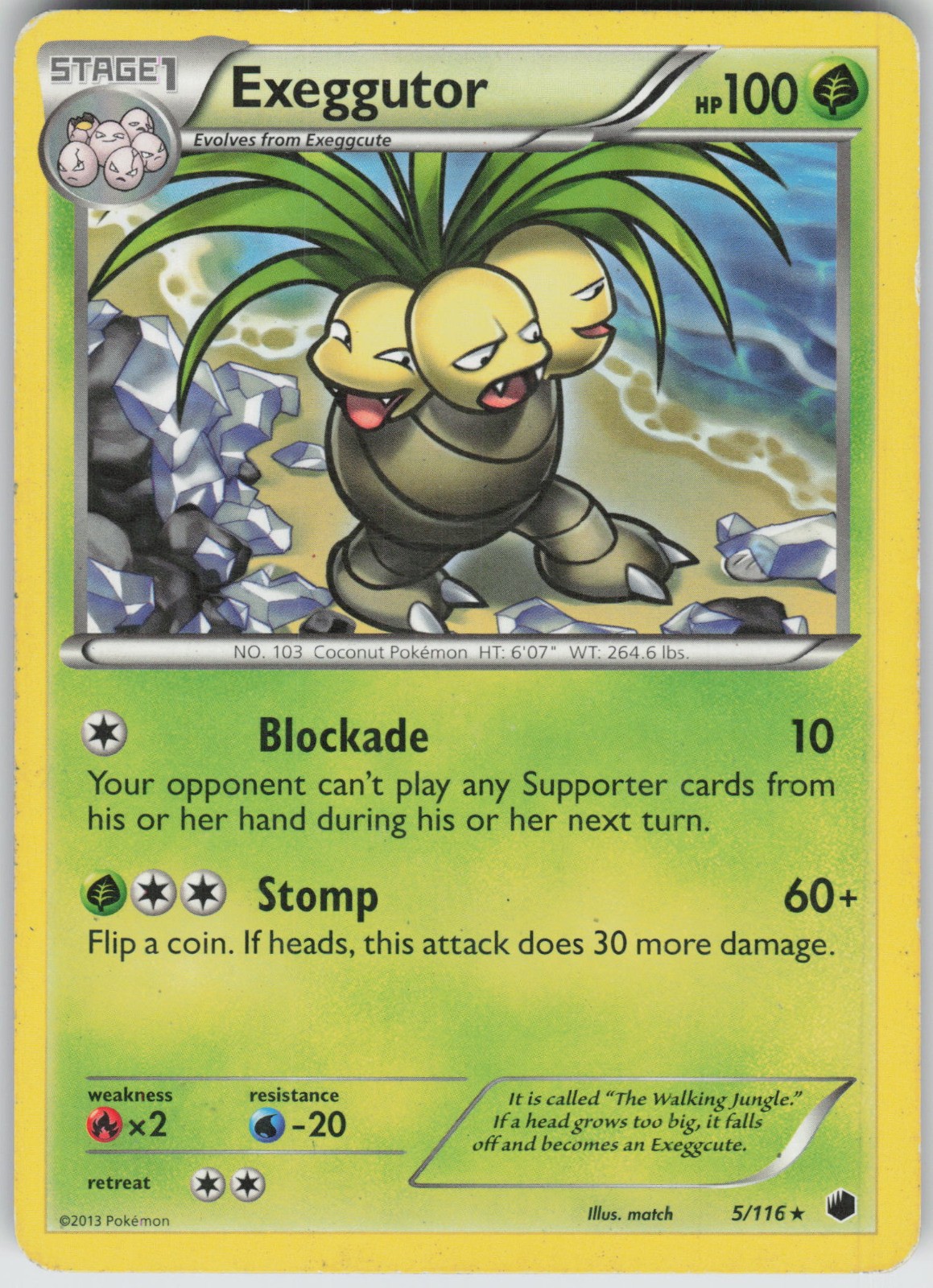 Exeggutor Rare Plasma Freeze 5/116 MP