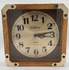 Waltham Spartus 10.75" Wood Glass Wall Collectible Clock Made USA Tested Works