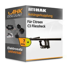 Für Citroen C3 Fliessheck 02- AUTO HAK Anhängerkupplung abnehmbar + 7polig NEU