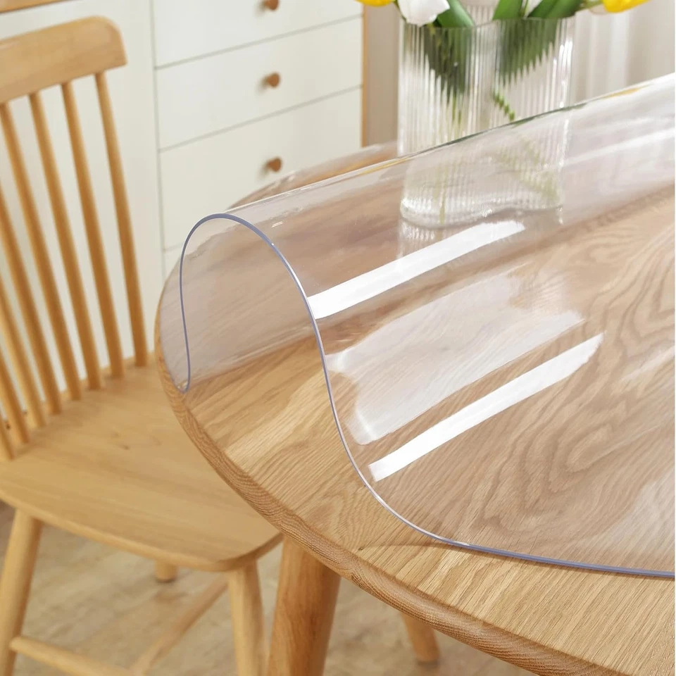 LovePads 2mm Thick Clear Round Table Cover Protector 42 42" x 42",  - Image 2 of 4
