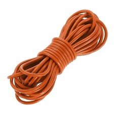 5.5 Yard 3mm Round Leather Cord Lacing String for DIY Crafts, Orange Red