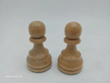 2 Wooden Felt Bottom Replacement Chess Piece Pawns Natural Color 1 1/2"