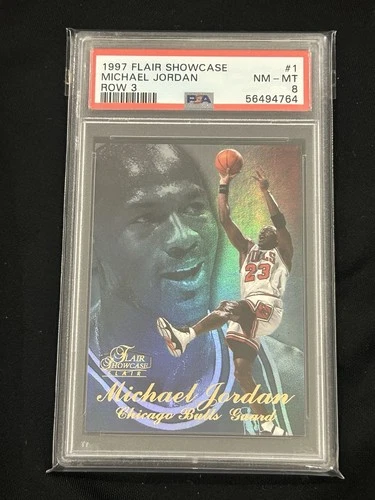 Michael Jordan 1997 Flair Showcase Row 3 #1 Chicago Bulls PSA 8 HOF 🐐🔥
