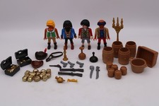 Playmobil Figures Lot Pirates Gold Chests Coins Barrels Weapons Vintage