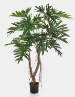 Artplants Kunstpflanze Philodendron Selloum Oranda, Wurzeln, 140Cm
