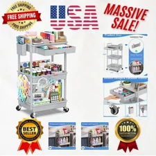 Versatile Rolling Storage Cart with Drawer & Locking Wheels – Ideal for Any Room